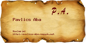 Pavlics Aba névjegykártya